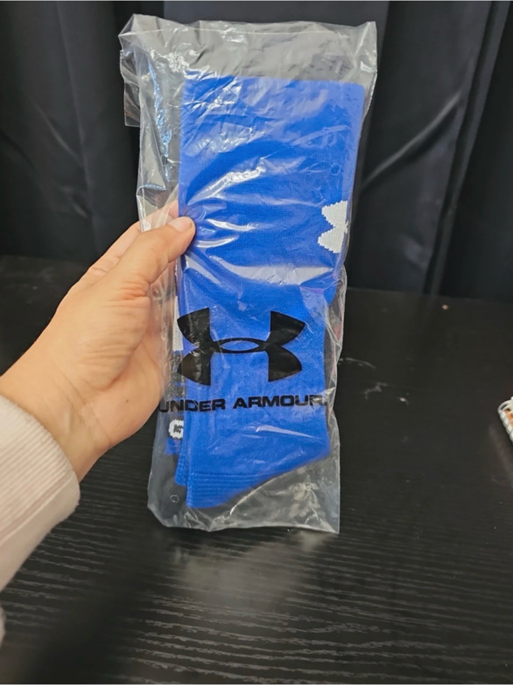 Under Armour Mens Blue Crew Socks Large New